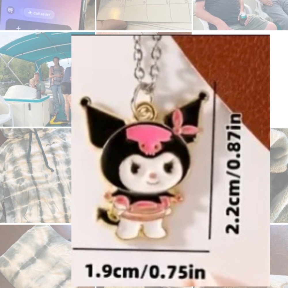 Sanrio Pink and Black Character Pendant Necklace - Picture 3 of 4